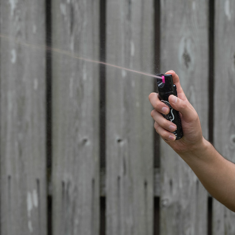 Police Magnum pepper spray action shot