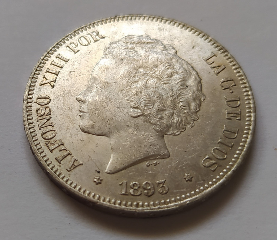 5 pesetas 1893. Alfonso XIII. PG L 1614004900313