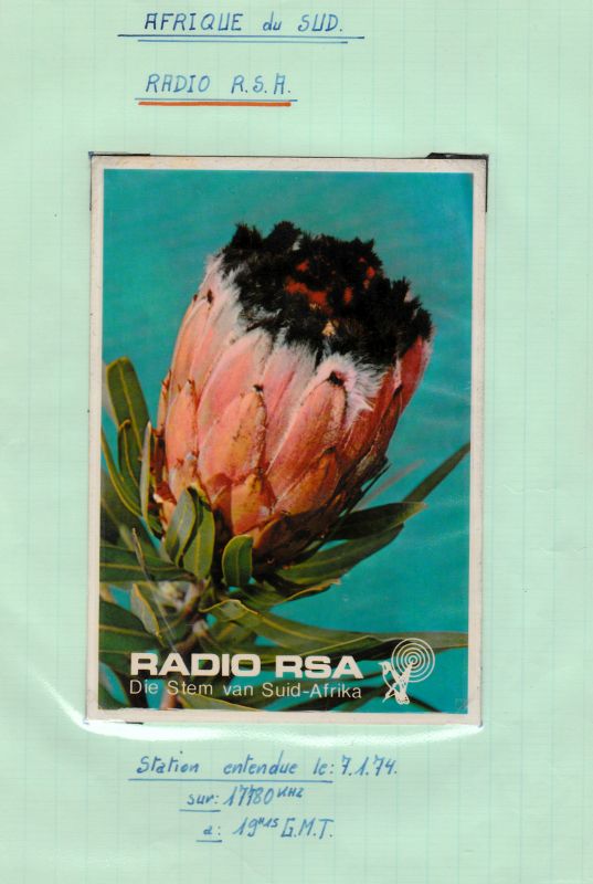 QSL R.RSA (Afrique du Sud) QSL-R-RSA-7-1-74