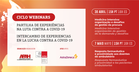 COVID-19: CICLO DE WEBINARS PROMOVE A PARTILHA DE EXPERIÊNCIAS ENTRE PORTUGAL E ESPANHA