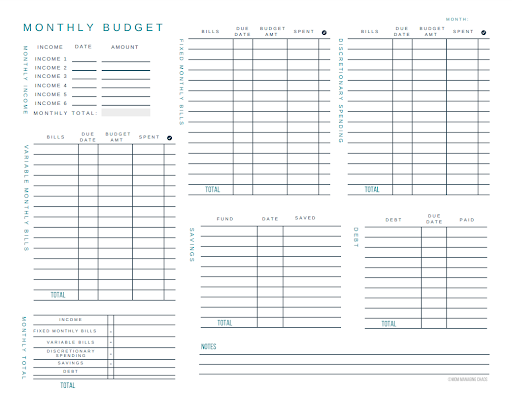 Budget Calendar