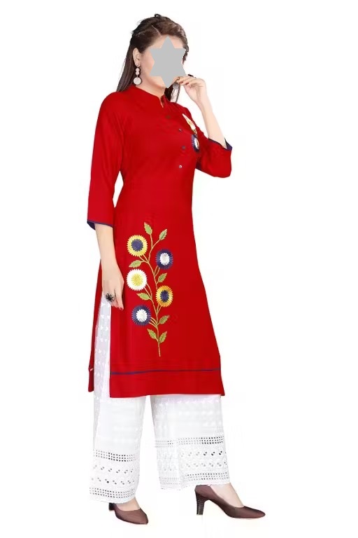 Women Rayon Black Palazzos Kurta Set Color 3 (KS180)