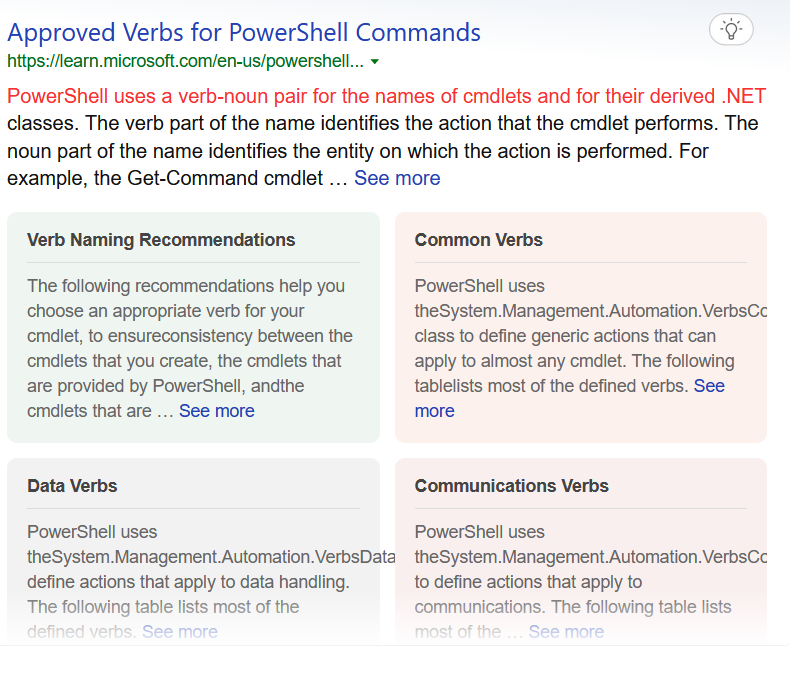 Microsoft Verbs list
