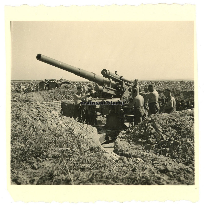 Orig Foto schweres Flak Geschutz in Stellung ROHRDORF b Eutingen im Gau