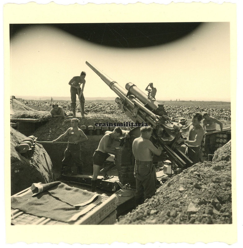 Orig Foto schweres Flak Geschutz in Stellung ROHRDORF b Eutingen im Gau 2