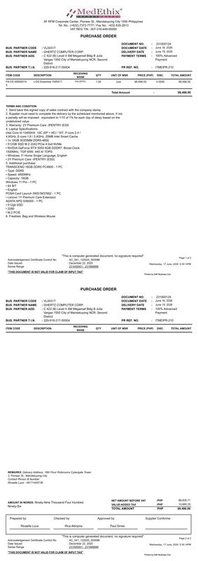 Med Ethix PO 231000124