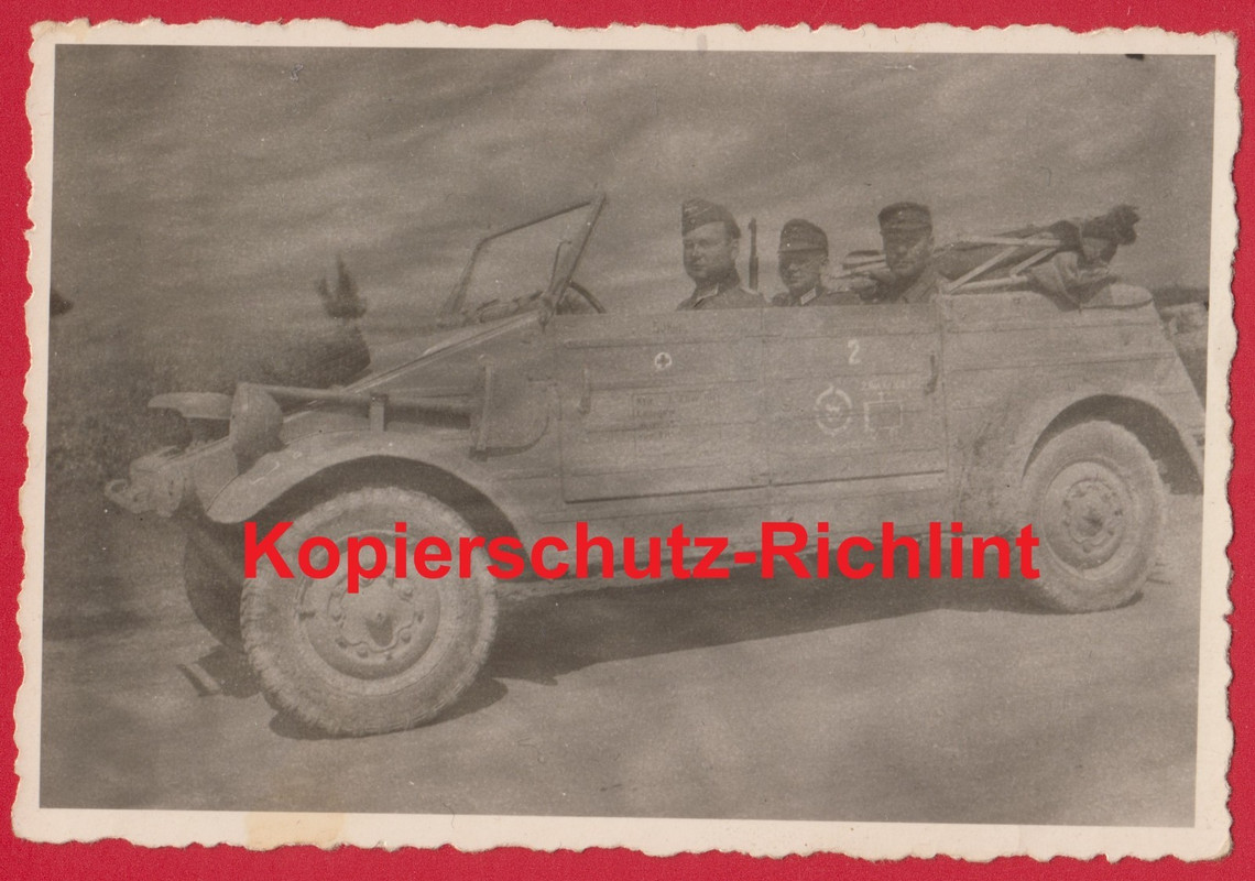 Wehrmacht Kübelwagen VW Typ-82 Volkswagen Markierung & takt. Kennung