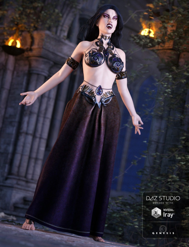 00 daz3d vampire queen outfit for genesis 3 female s