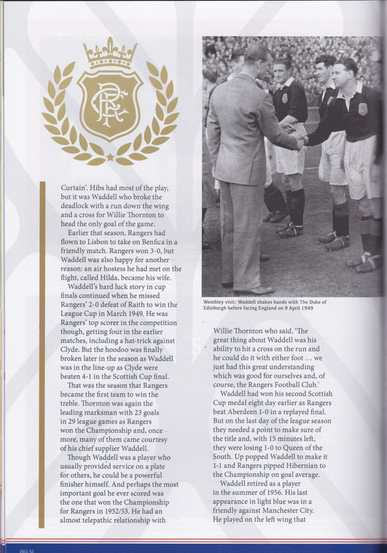 Willie Waddell 4 Rangers v Celtic 1 Sept 2019