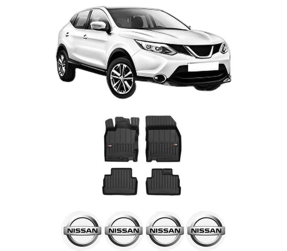 Set covorase presuri NISSAN QASHQAI II | J11 din 2019, auto, din cauciuc thermoplastic, 4 Stickere auto cu NISSAN