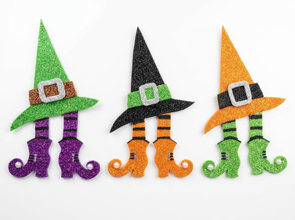 Sombrero coqueto con botas de perlas Adornos brillantes halloween