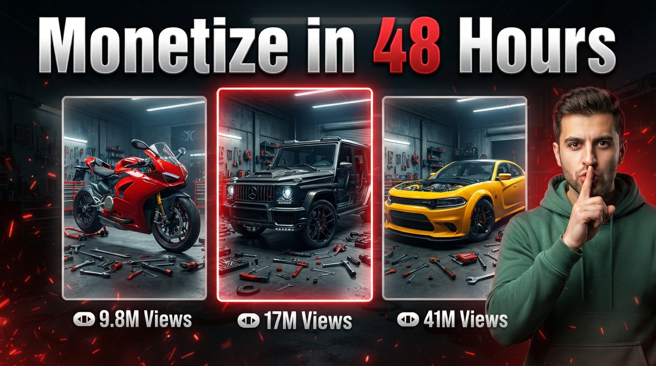 Result of: Business & Tutorial 'Monetize in 48 Hours' YouTube Thumbnail Prompt