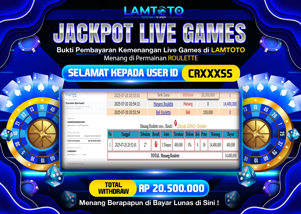 BUKTI JACKPOT LUNAS LAMTOTO