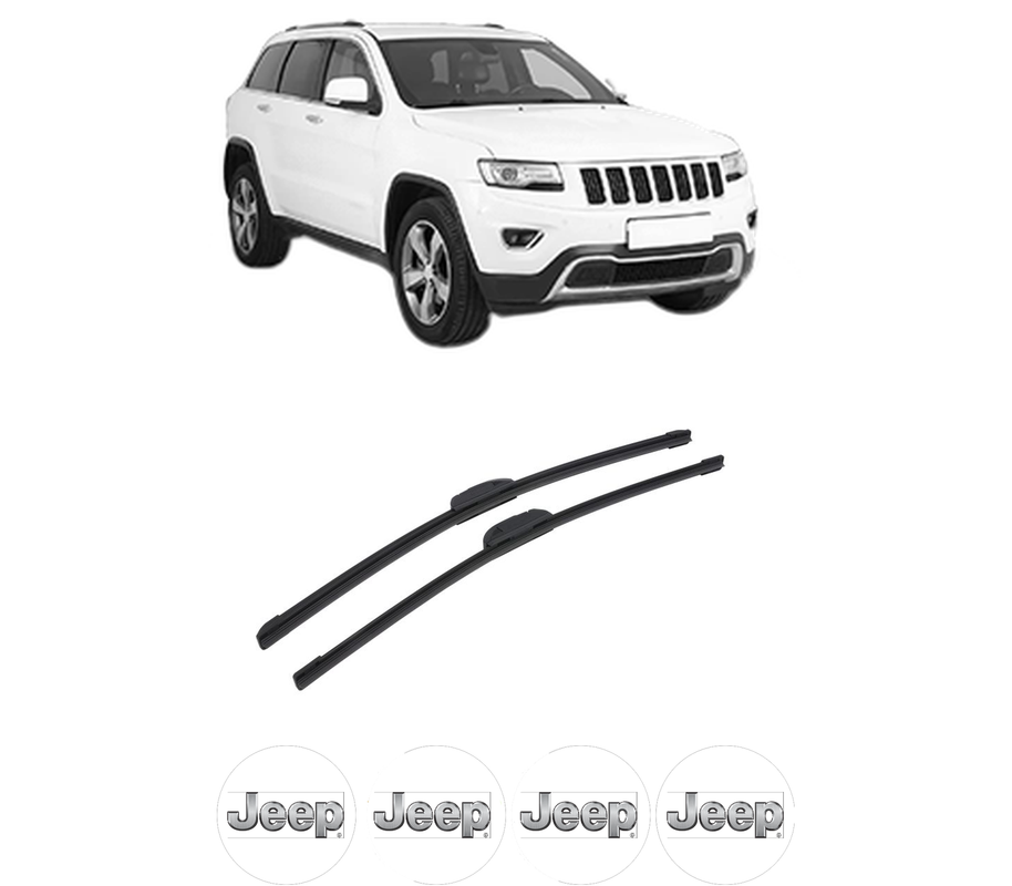Set stergatoare auto JEEP GRAND CHEROKEE VAN (WK2) din 2013-2017, pentru parbriz auto, 2 bucati, Bosch Aerotwin Retrofit, din cauciuc siliconat rezistent, 4 Stickere Auto JEEP