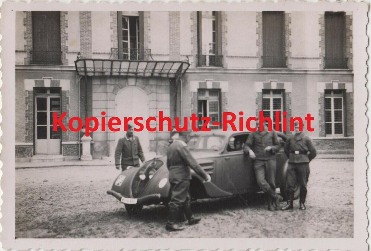 Wehrmacht Frankreich BEUTE PKW Kübelwagen Peugeot 302 402 Kennungю