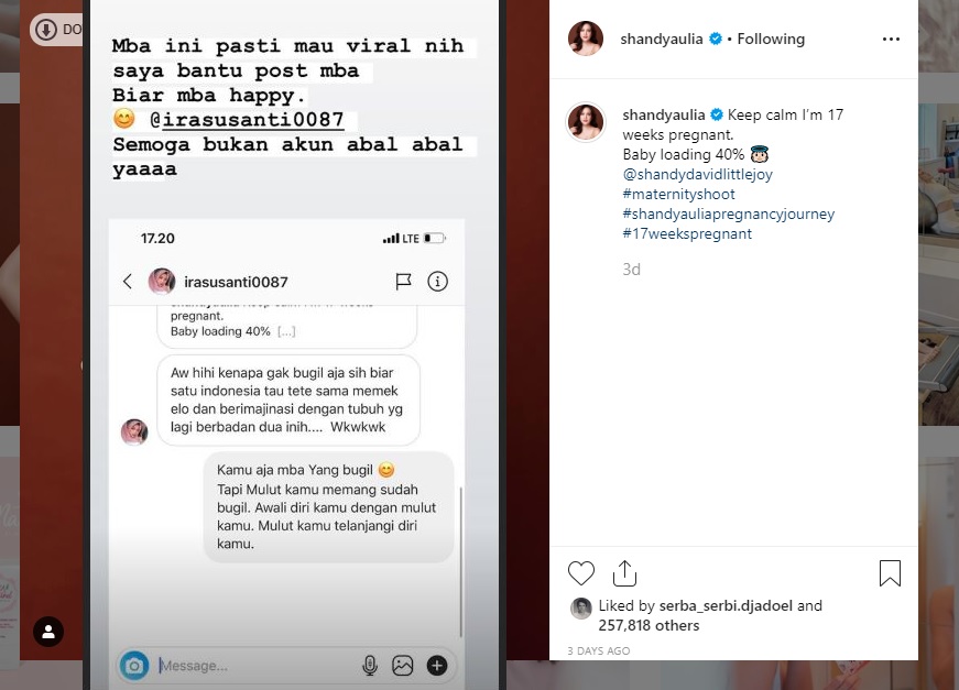 Unggahan Shandy Aulia dihujat netizen