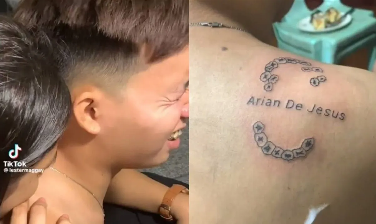 Joven se vuelve viral tras tatuarse la mordida de su novia