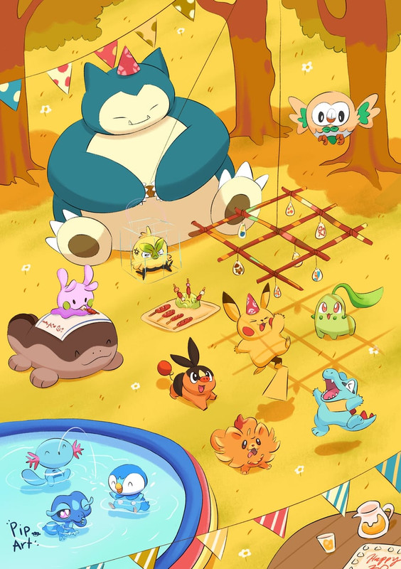 pikachu-rowlet-piplup-chikorita-tepig-an