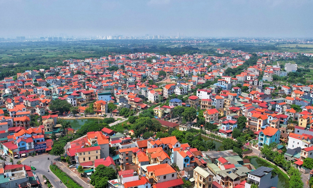 Một góc huyện Gia Bình nhìn từ trên cao.