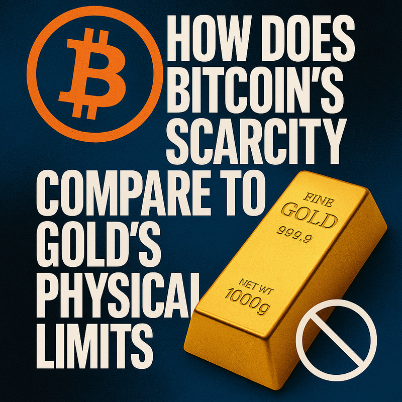How does Bitcoin’s scarcity compare to gold’s physical limits