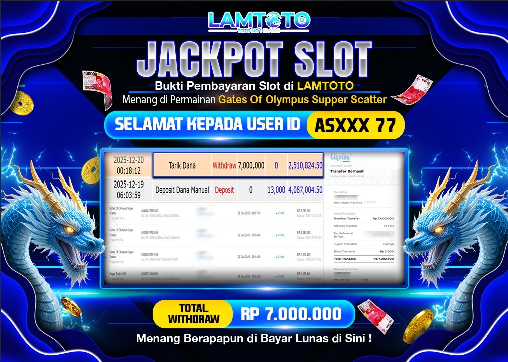 BUKTI JACKPOT LUNAS LAMTOTO