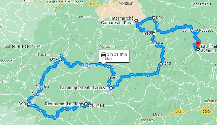 Rallye touristique Occitanie-Terres du Sud, 11-15 mai 2022 Parcours-J3-apr-s-midi