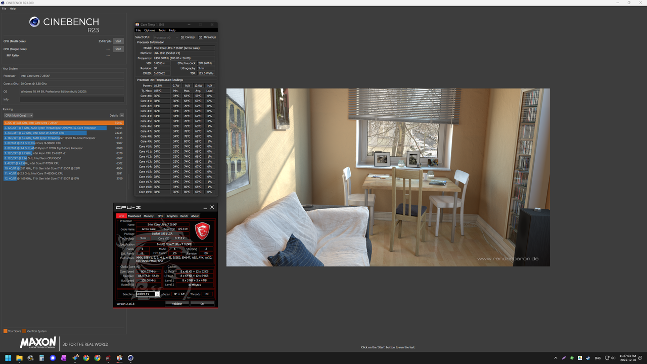 Cinebench R23 (intel 200s boost enabled)