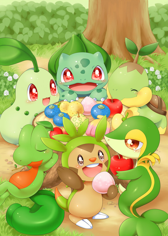 bulbasaur-snivy-chikorita-turtwig-treeck