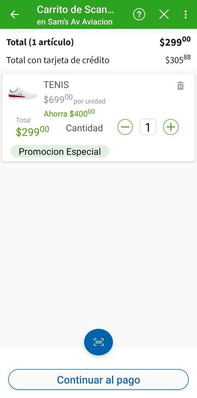 Tenis Le coque Sams Club Scan Go