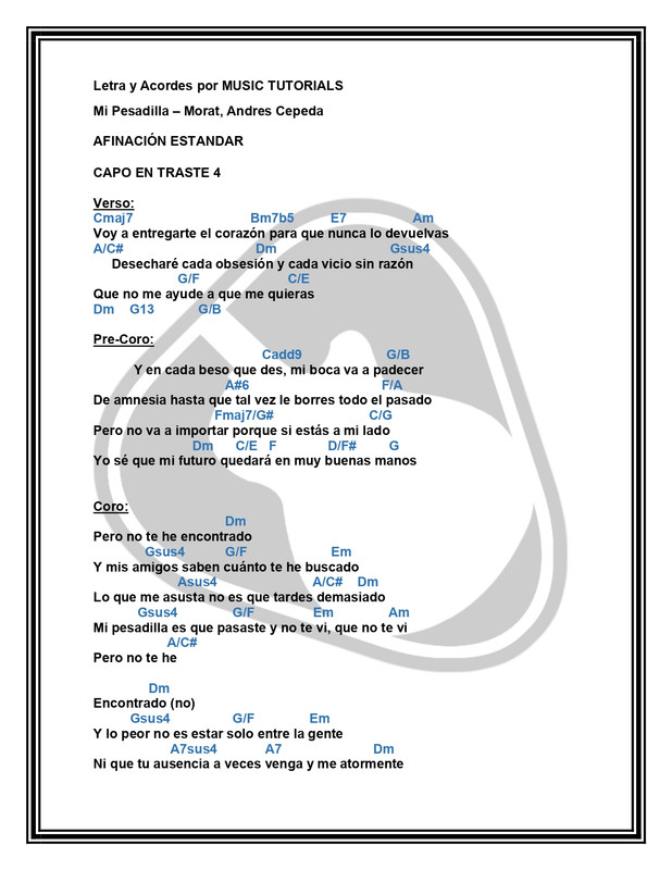 Mi Pesadilla Morat Andres Cepeda Letra y Acordes by MUSICTUTORIALS_page-0001