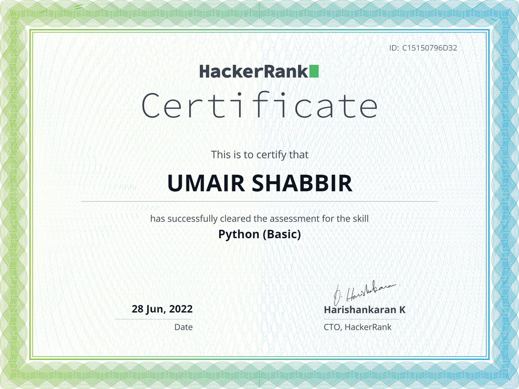 Python (Basic) Certificate
