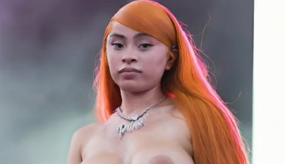 Blonde Girl Standing Completely Naked With Big, Thick Boobs.