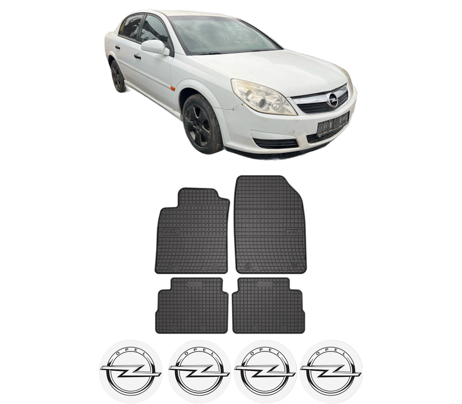 Set covorase presuri OPEL VECTRA C (Z02) din 2002-2009, auto, din cauciuc thermoplastic, 4 Stickere auto cu OPEL