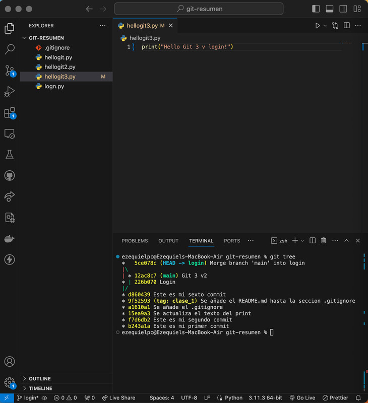 Modificacion archivo hellogit3.py Conflictos Git