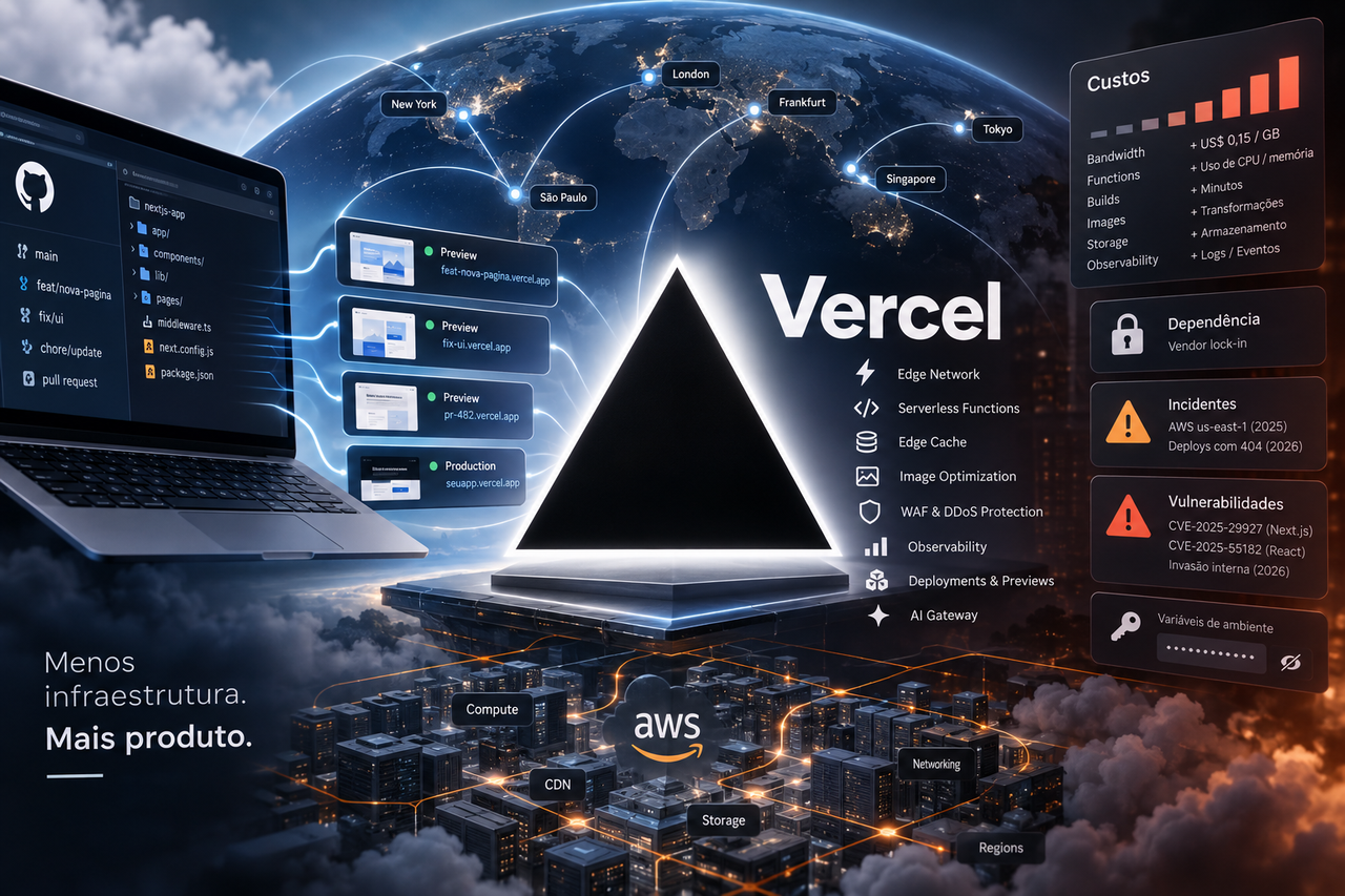 Vercel por dentro: por que a plataforma virou referência para aplicações web e onde custos, dependência e segurança cobram a conta