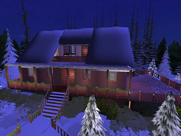 Dům podle předlohy - Dům ve svahu (1. etapa - horský) Winter-Cottage-EXT-35