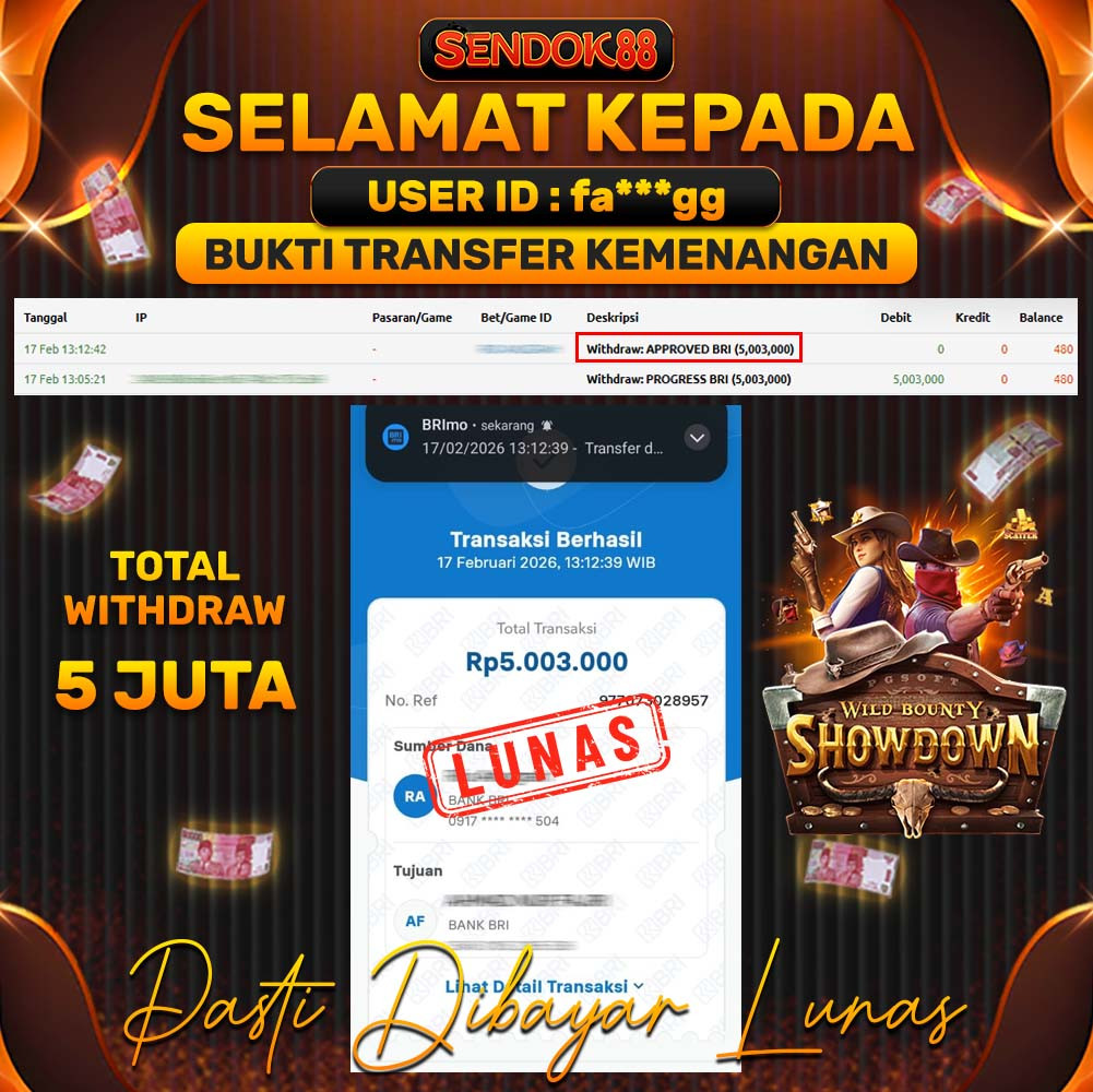 SENDOK88 JEPE! WILD BOUNTY SHOWDOWN Rp 5.003.000,- LUNAS!
