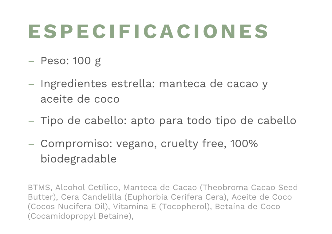 Especificaciones acondicionador s&oacute;lido
