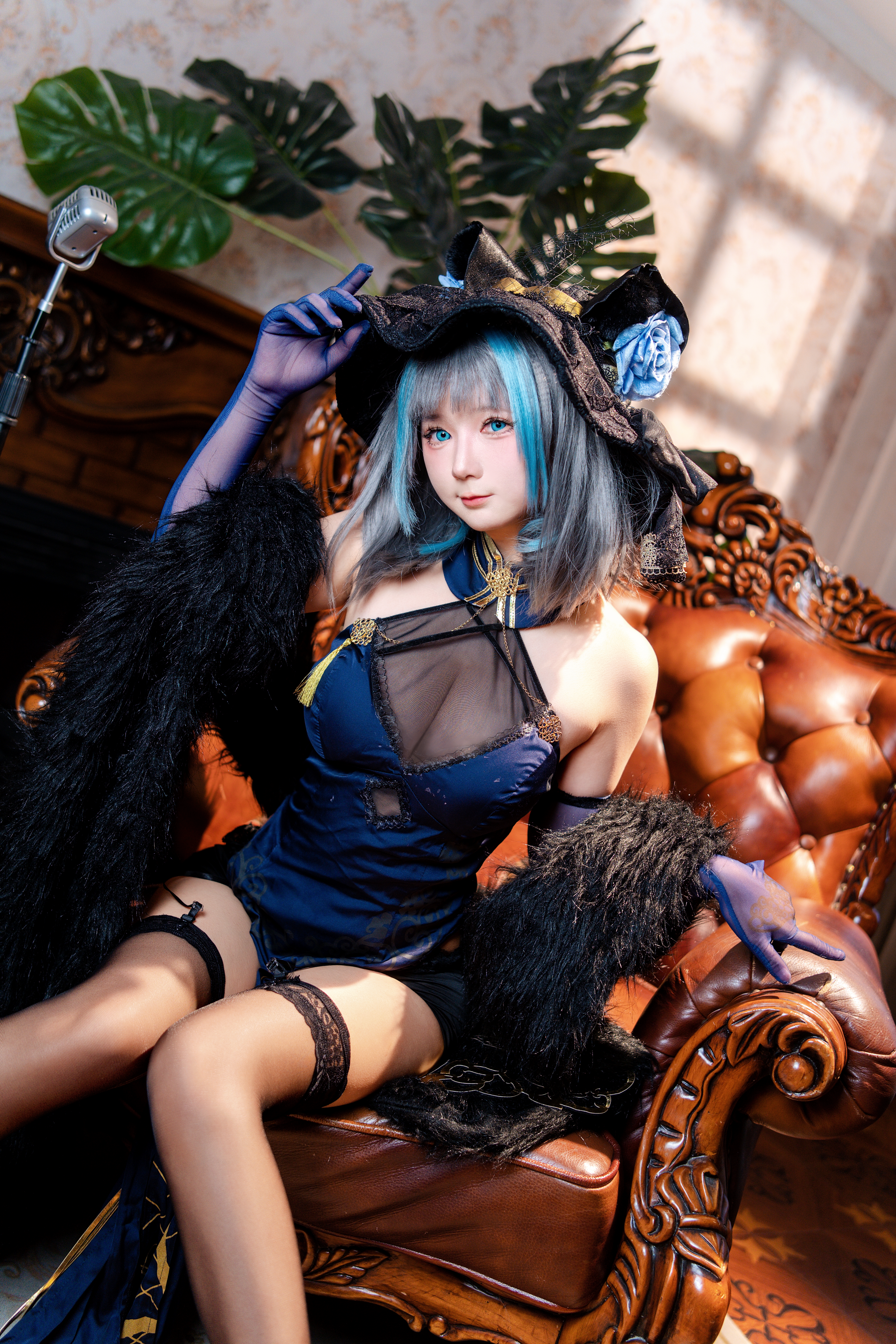 喜欢爱理吗COS二次元写真：柴郡旗袍高清图集（36P-453.8M）插图6