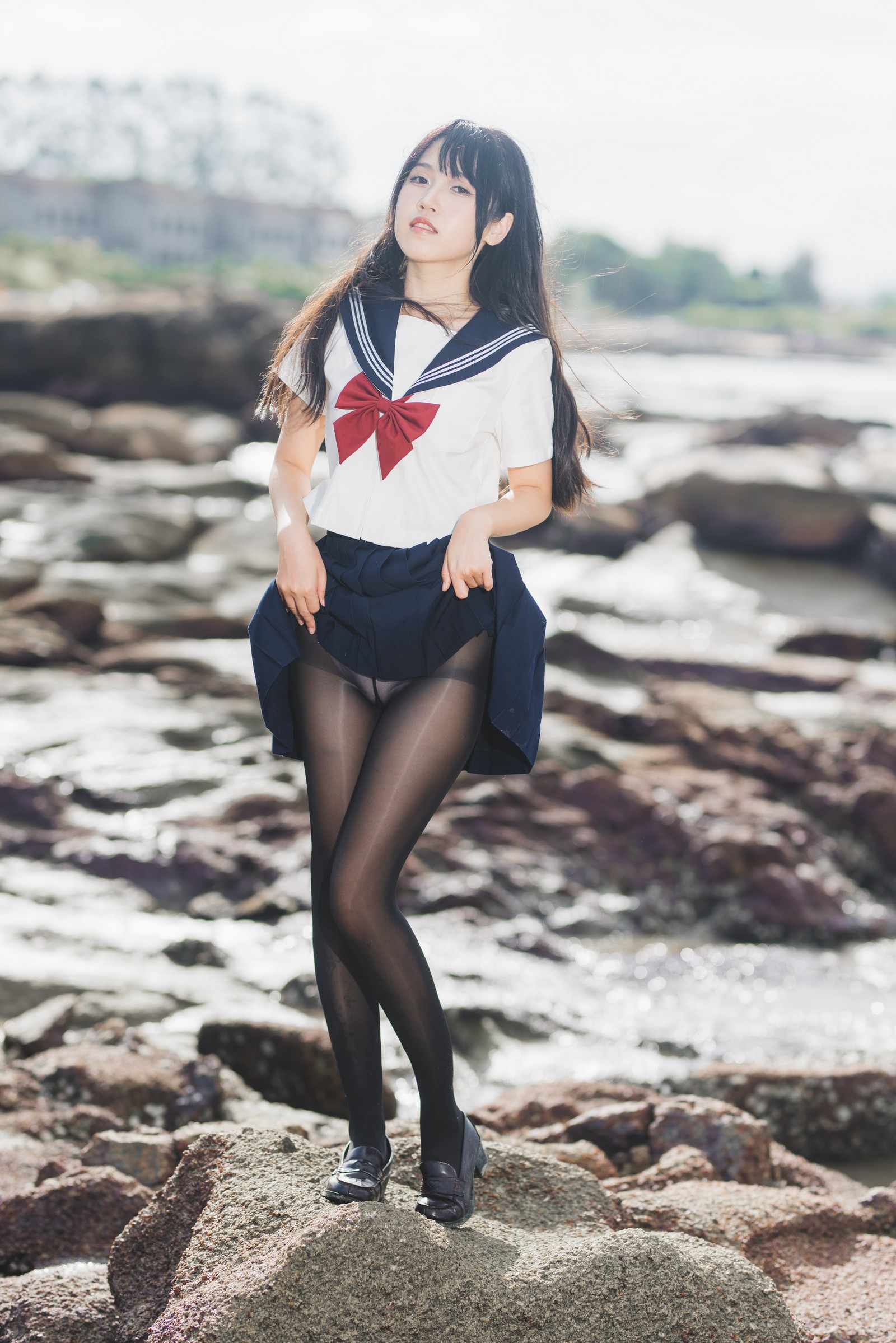 三無人型套图 × 不呆猫：水手服百合黑丝写真合集（51P／1.02G）插图1