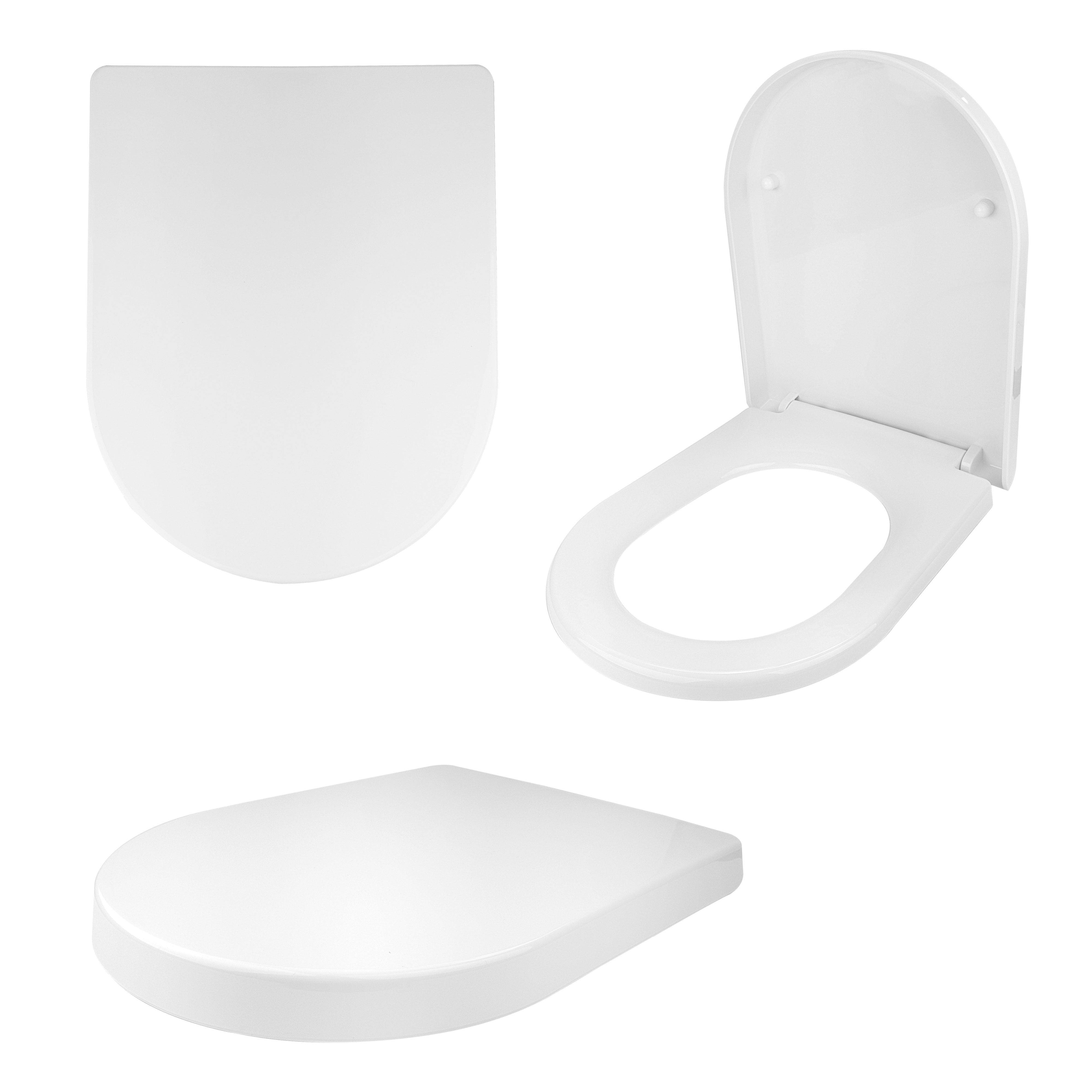 Popular White D Shape Soft Close Toilet Seat Top Fixing Quick Release