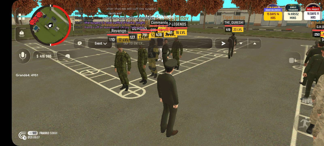 Rp process of cuff and uncuff