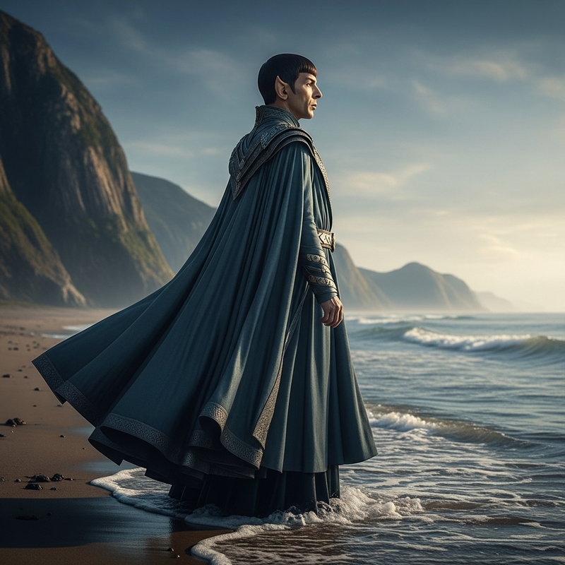 Spock at an ocean edge