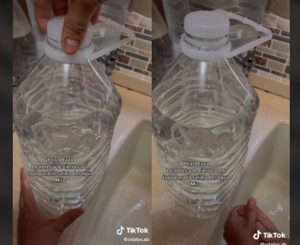 TikTok muestra cómo ahorrar agua, grifo improvisado para manos