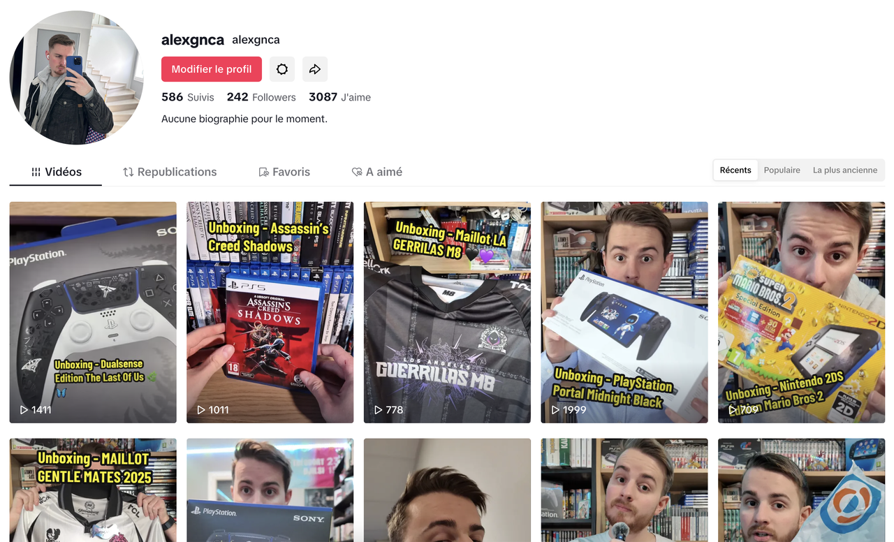 Capture d’écran du TikTok