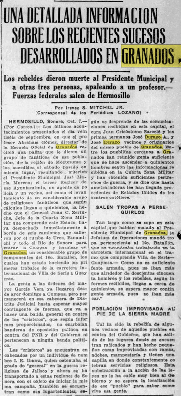Recorte 1935 Granados