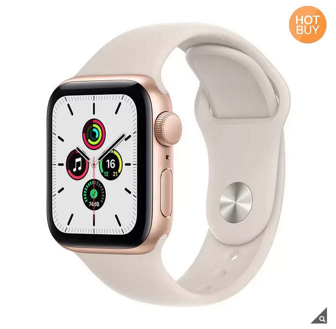 Costco: Apple Watch SE (GPS) Caja de aluminio oro 40mm con correa deportiva blanco estrella 