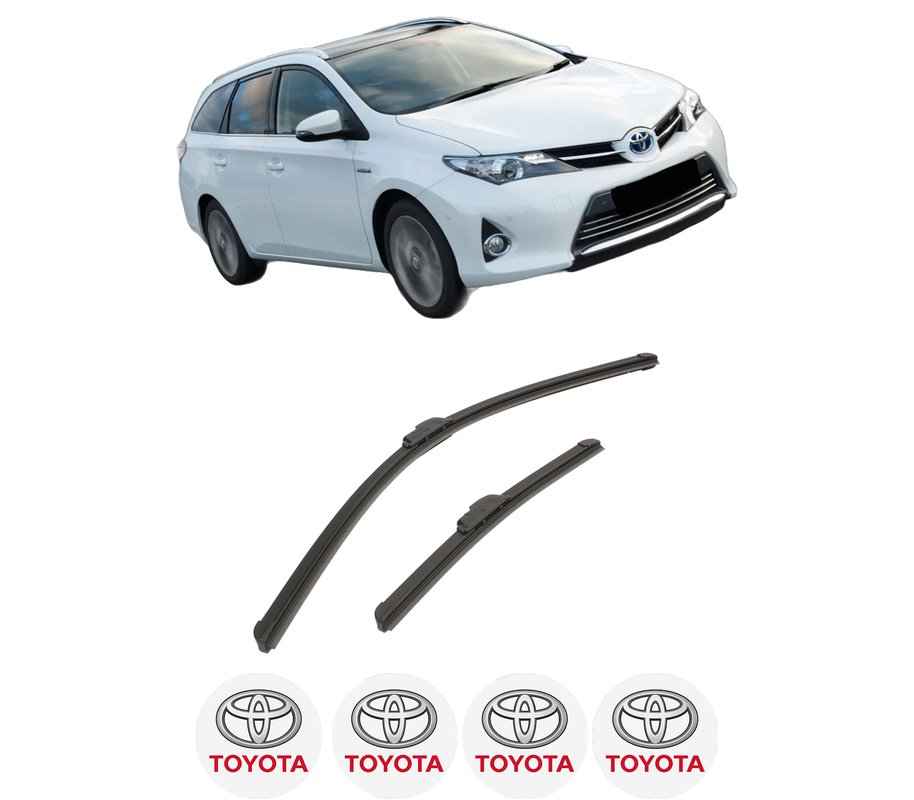 Set stergatoare auto TOYOTA AURIS Estate (_E18_) din 2013-2018, pentru parbriz auto, 2 bucati, Bosch Aerotwin Retrofit, din cauciuc siliconat rezistent, 4 Stickere Auto TOYOTA