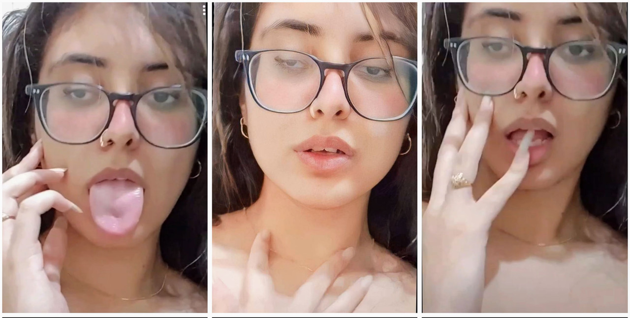 cute snapchat girl spitting on her boob new viral video