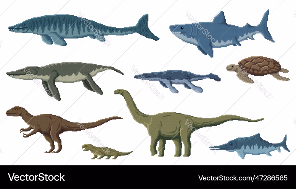 pixel-dinosaur-characters-8-bit-arcade-animals-vector-47286565